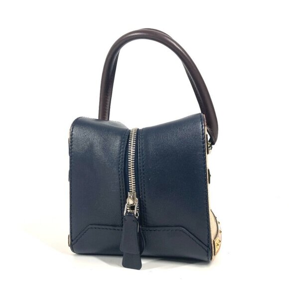 LOUIS VUITTON M52350 Trompe l'oeil Chain 2WAY Shoulder Bag Hand Bag Leather Navy - Picture 5 of 11